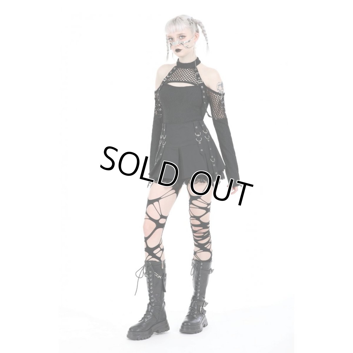 画像5: Punk locomotive net cutout tops / トップス【DARK IN LOVE】 (5)