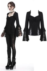 画像1: Gothic lacey knitted top with tasseled sleeves / トップス【DARK IN LOVE】 (1)