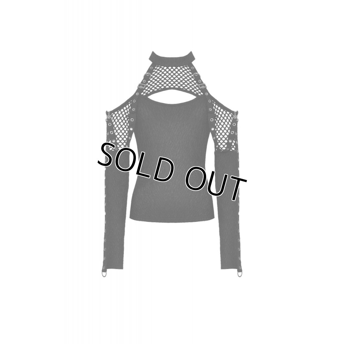 画像2: Punk locomotive net cutout tops / トップス【DARK IN LOVE】 (2)