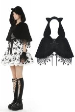 画像1: Lolita night cat star cape / ケープ【DARK IN LOVE】 (1)