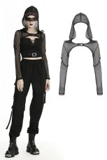 画像1: Fishnet hooded punk cape / ケープ【DARK IN LOVE】 (1)