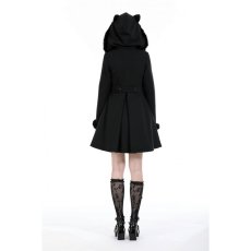 画像5: Black lolita cat ear double-breasted woolen long coat / コート【DARK IN LOVE】 (5)
