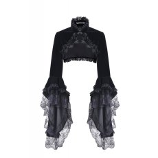 画像2: Gorgeous gothic horn sleeve velvet capelet / ボレロ【DARK IN LOVE】 (2)