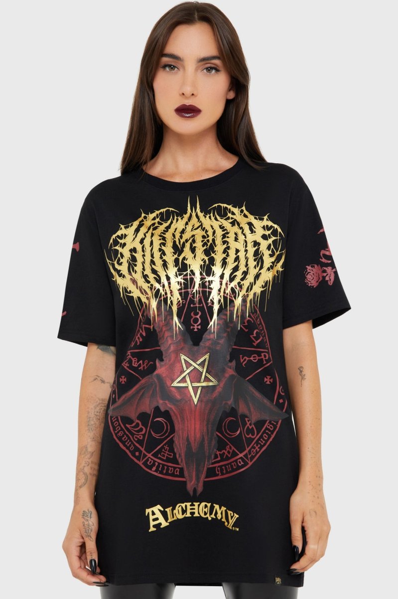 画像2: 【Mens】Baphomet Zisurrû / 魔除けのバフォメット / Tシャツ【KILL STAR x ALCHEMY】 (2)