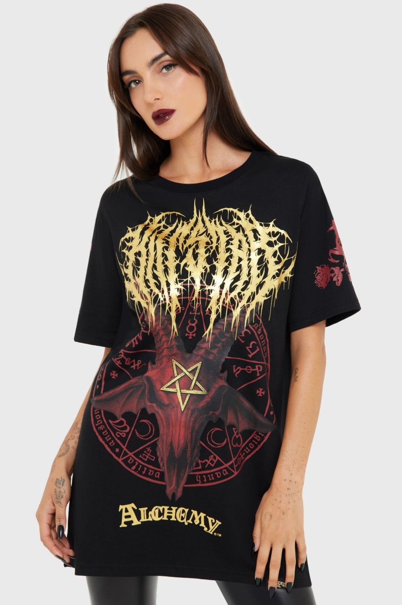 画像4: 【Mens】Baphomet Zisurrû / 魔除けのバフォメット / Tシャツ【KILL STAR x ALCHEMY】 (4)