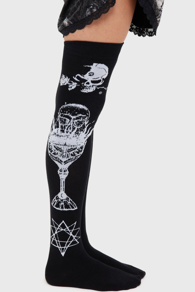画像1: Grail Of Loathing / 暗黒聖杯 / ニーハイソックス【KILL STAR x ALCHEMY】 (1)