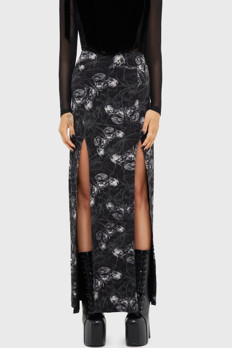 画像1: Spidrasica's Web Maxi Skirt / 蛾と蜘蛛の巣 / スカート【KILL STAR x ALCHEMY】 (1)