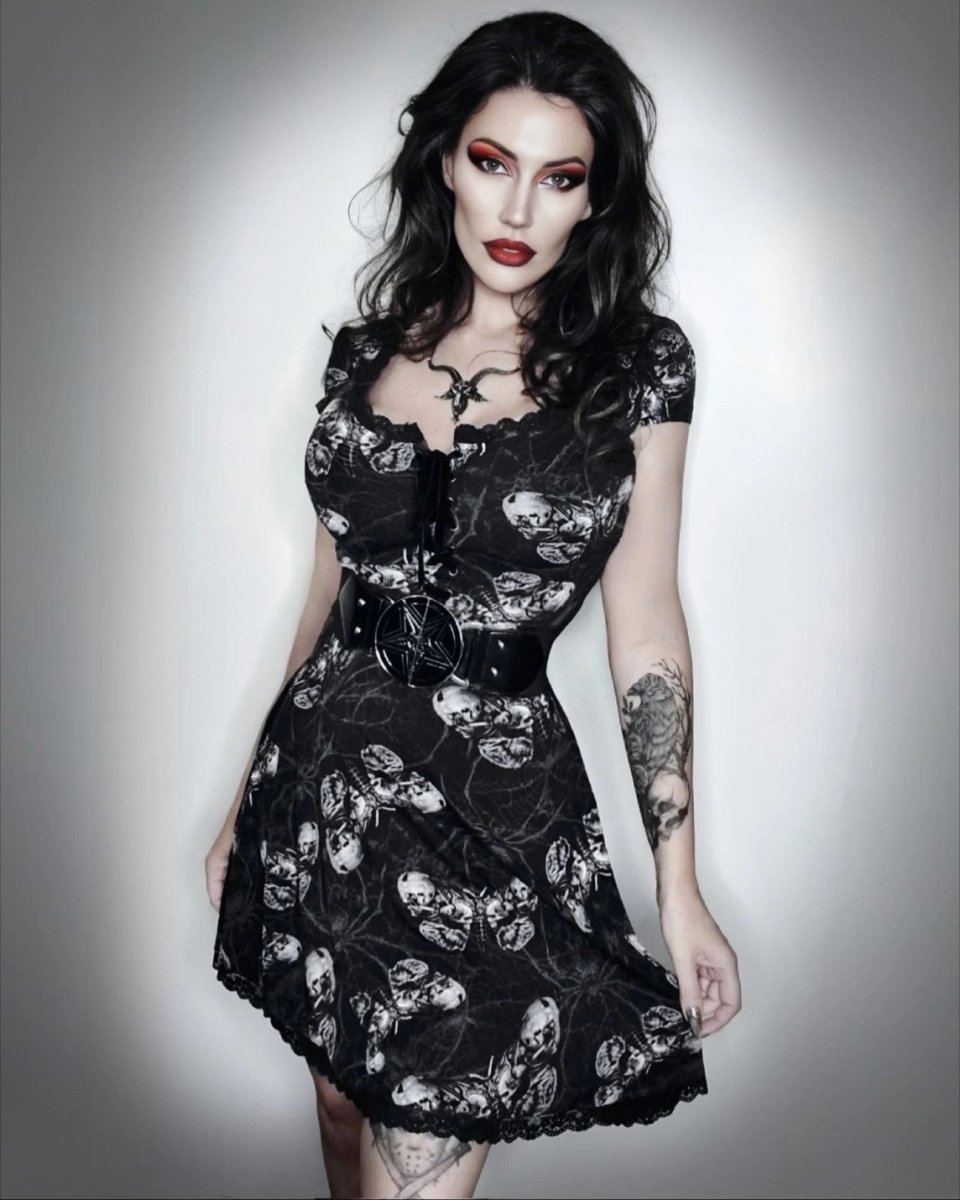 画像2: Spidrasica's Web Mini Dress / 蛾と蜘蛛の巣 / ワンピース【KILL STAR x ALCHEMY】 (2)