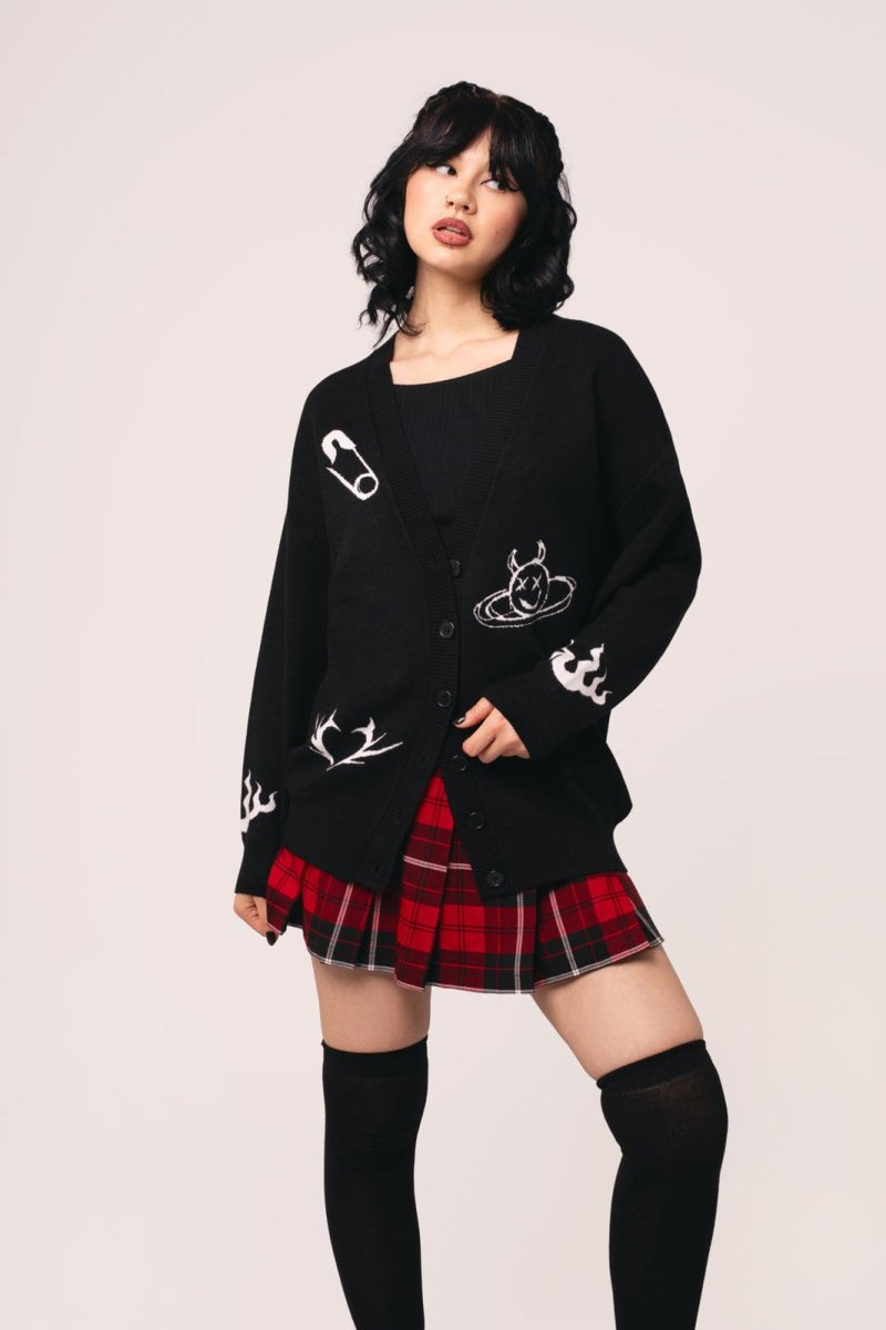 画像1: Mercy Cardigan / PUNK / ニットカーディガン【HELL BUNNY】 (1)