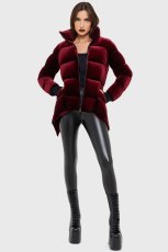 画像2: Deadliest Nightvelvet Puffer Coat / 闇夜に潜む / RED / ダウンジャケット【KILL STAR】 (2)