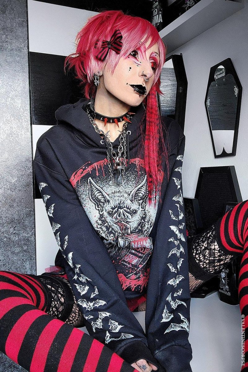 画像5: Bat Snack Time Hoodie / 蝙蝠の宴 / パーカー【VampireFreaks】 (5)