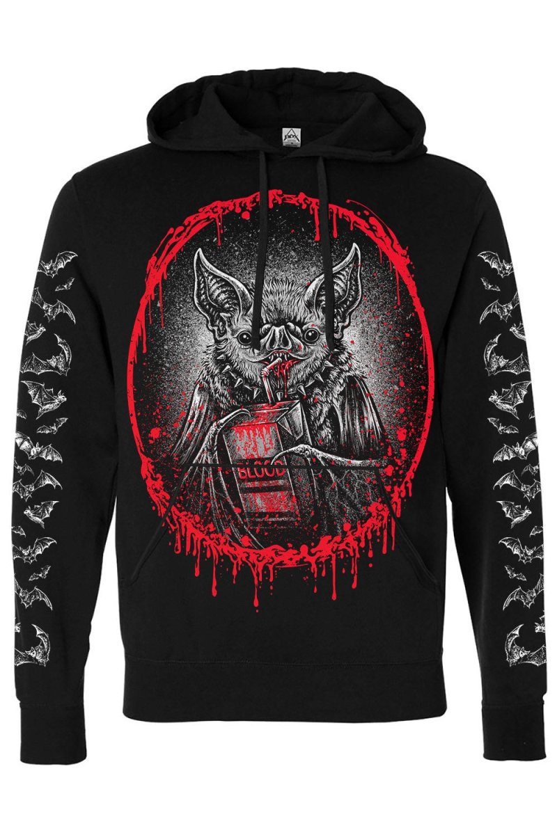 画像2: Bat Snack Time Hoodie / 蝙蝠の宴 / パーカー【VampireFreaks】 (2)