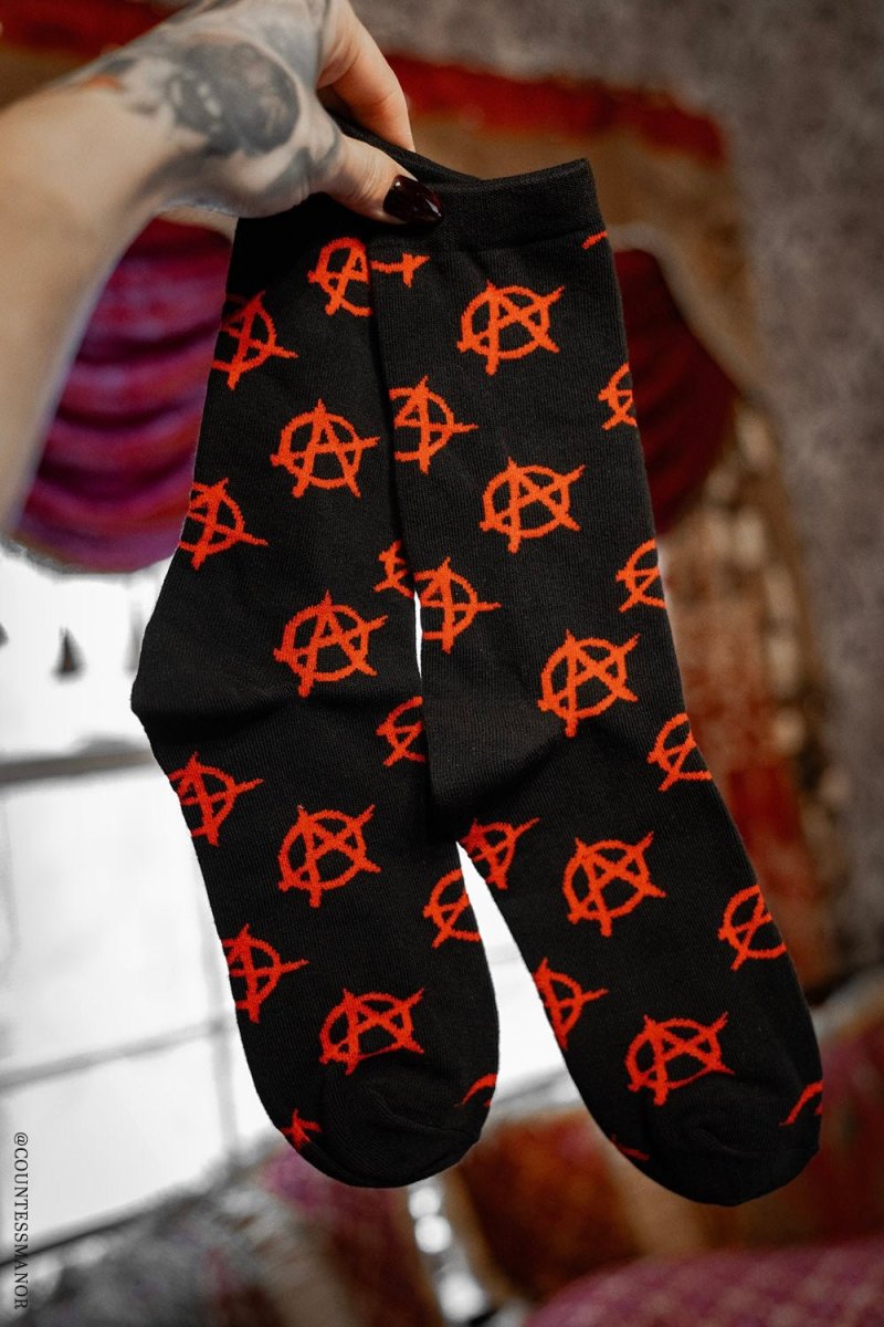 画像1: Creepy Crew Socks / アナーキー / ソックス【VampireFreaks】 (1)