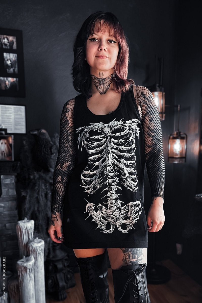 画像3: 【レディース】Dead Inside Skeleton / レーサーバック / タンクトップ【VampireFreaks】 (3)