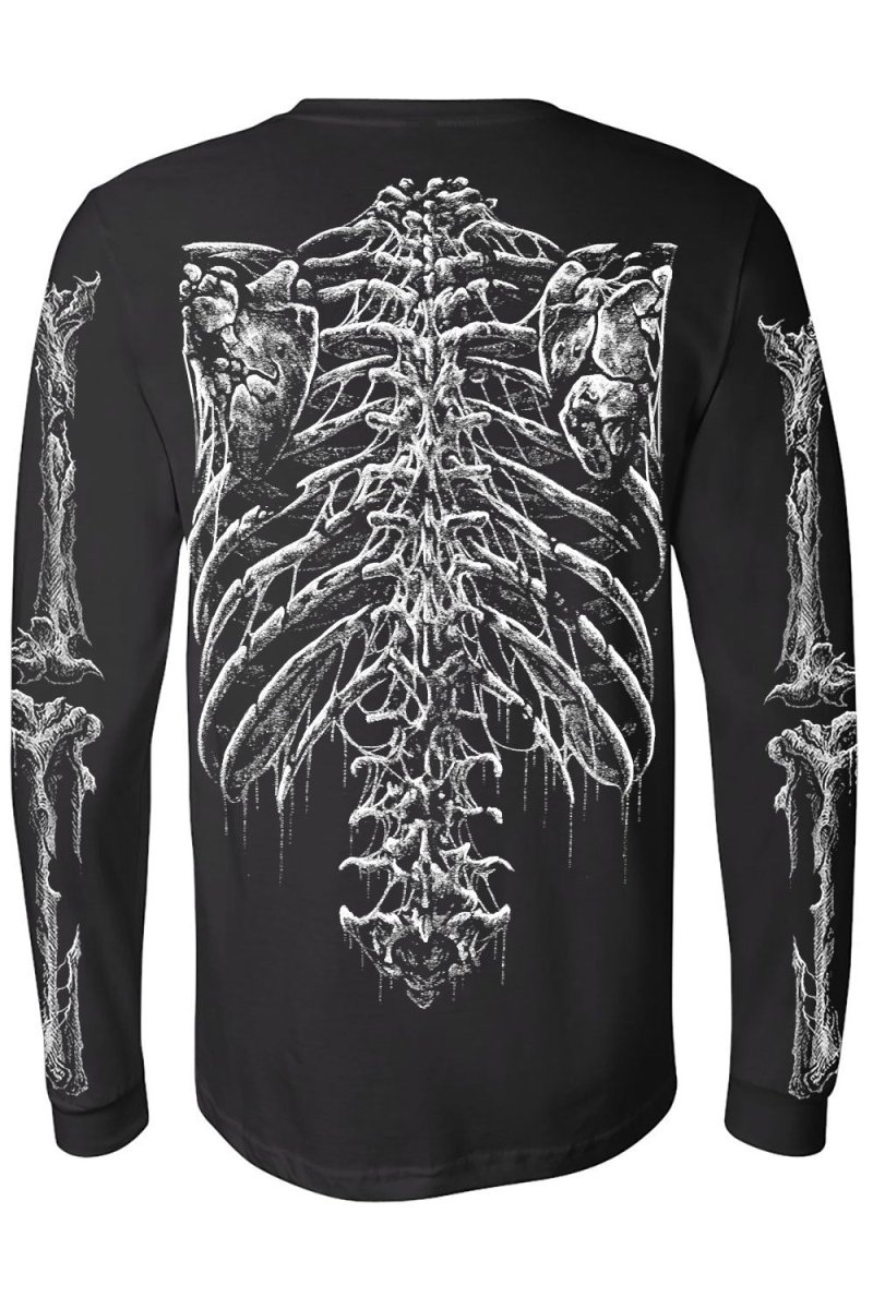 画像5: Bleeding Heart Skeleton / 心臓を蝕む血の影 / ロングスリーブＴシャツ【VampireFreaks】 (5)