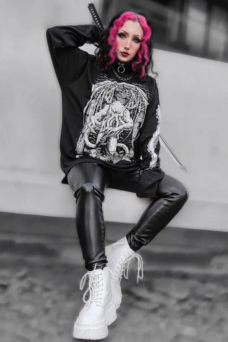 画像6: The Call of Cthulhu Tee / クトゥルフ / ロングスリーブＴシャツ【VampireFreaks】 (6)