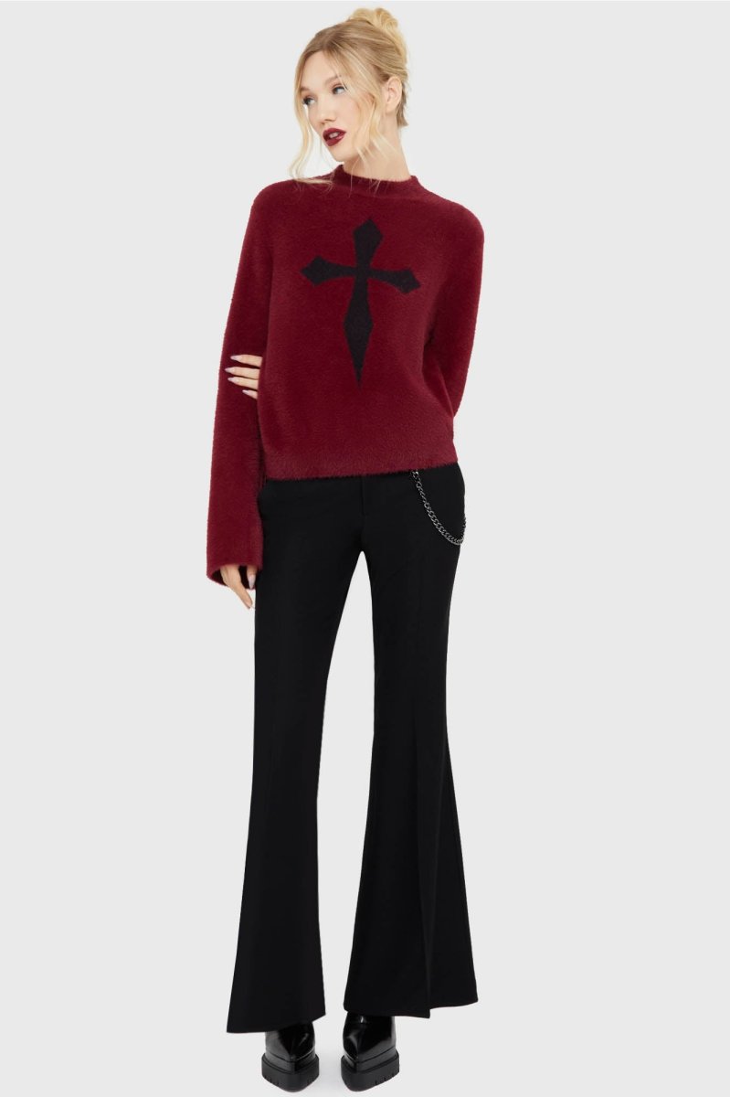 画像2: Dead Romantic Sweater / RED / 死のロマンス / ニットトップス【KILL STAR】 (2)