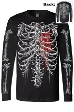 画像1: Bleeding Heart Skeleton / 心臓を蝕む血の影 / ロングスリーブＴシャツ【VampireFreaks】 (1)