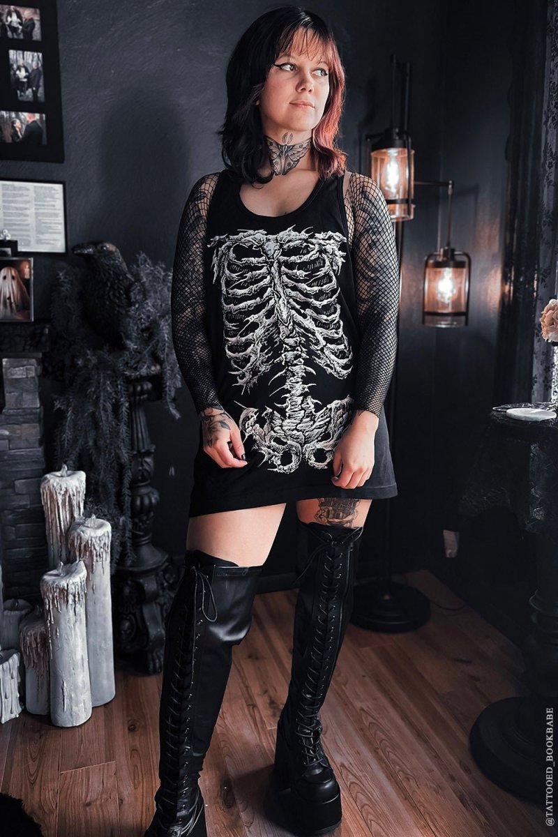 画像4: 【レディース】Dead Inside Skeleton / レーサーバック / タンクトップ【VampireFreaks】 (4)