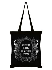 画像1: Give Me Sleep, Or Give Me Death Black Tote Bag / エコバッグ【GRINDSTORE】 (1)