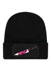 画像1: Slasher Black Beanie / Pinku Kult / ニット帽【GRINDSTORE】 (1)