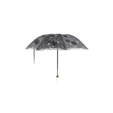 画像2: Lolita Elegant Embroidered Double-Layer Parasol / 折りたたみ傘【DARK IN LOVE】 (2)