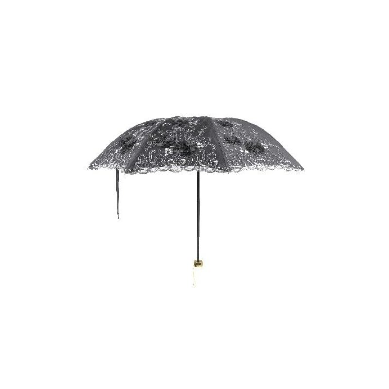 Lolita Elegant Embroidered Double-Layer Parasol / 折りたたみ