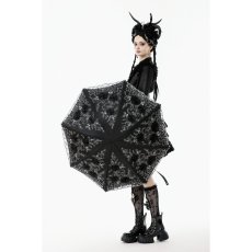 画像6: Lolita Elegant Embroidered Double-Layer Parasol / 折りたたみ傘【DARK IN LOVE】 (6)