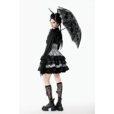 画像11: Lolita Elegant Embroidered Double-Layer Parasol / 折りたたみ傘【DARK IN LOVE】 (11)