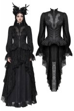 画像1: Gothic sexy see-through high low lace top / トップス【DARK IN LOVE】 (1)