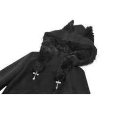 画像11: Cute Cat Ear Fuzzy Hoodie Coat / コート【DARK IN LOVE】 (11)