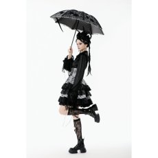 画像5: Lolita Elegant Embroidered Double-Layer Parasol / 折りたたみ傘【DARK IN LOVE】 (5)