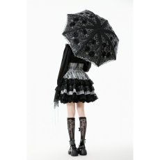 画像12: Lolita Elegant Embroidered Double-Layer Parasol / 折りたたみ傘【DARK IN LOVE】 (12)