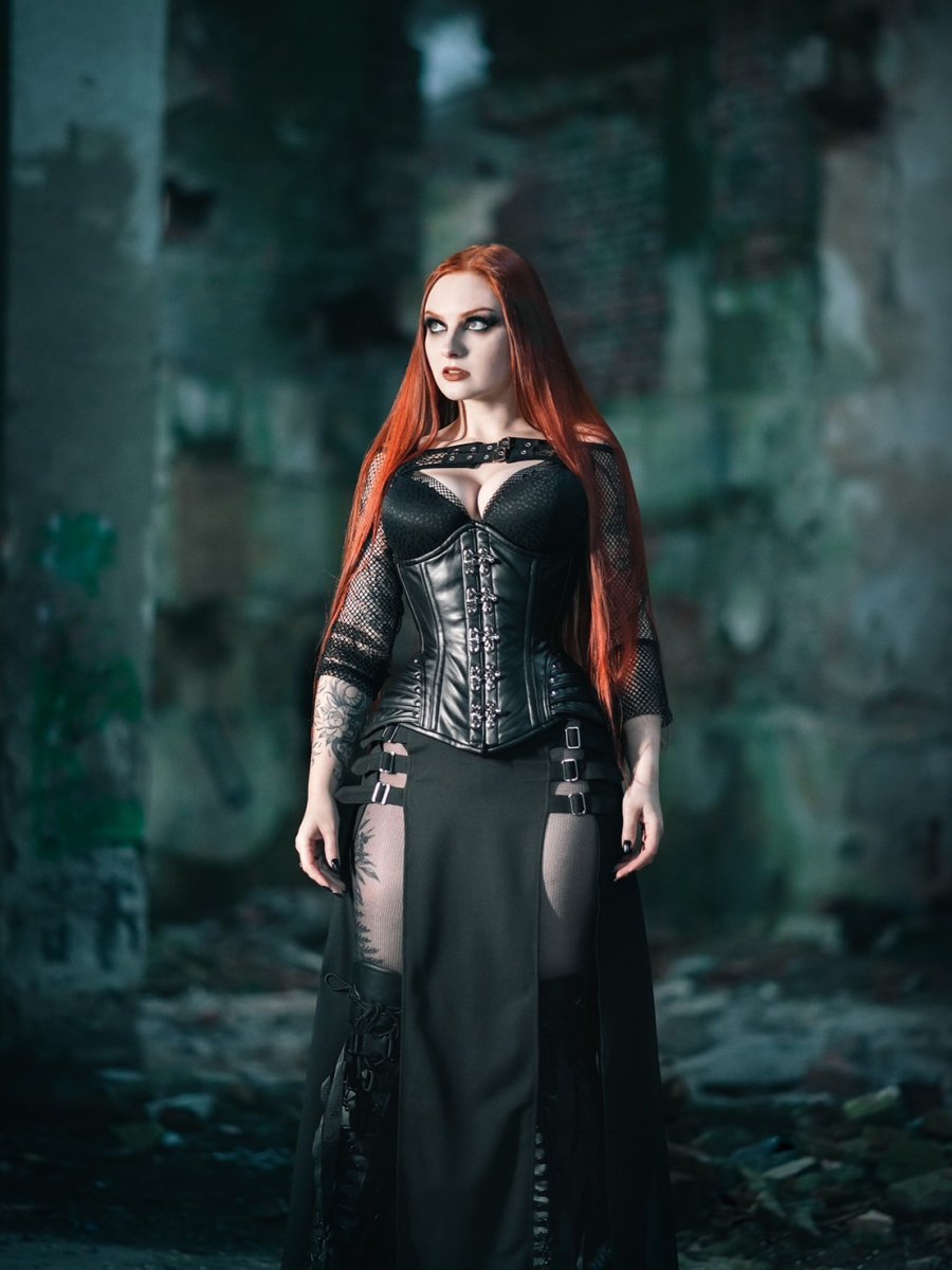 画像11: Punk Black Slit Metal Long Skirt / スカート【DARK IN LOVE】 (11)