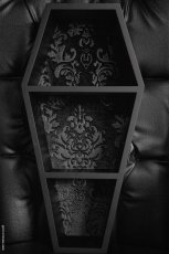 画像1: Haunted Mansion Coffin Shelf / Black Velvet / 壁掛けラック【VampireFreaks】 (1)