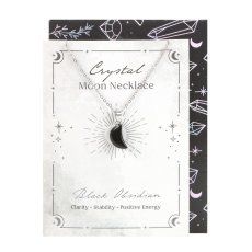 画像2: Black Obsidian Crystal Moon / 黒曜石 / ネックレス【GOTHIC HOMEWARE】 (2)