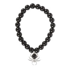 画像2: Spider Black Obsidian Beaded Bracelet / ブレスレット【GOTHIC HOMEWARE】 (2)