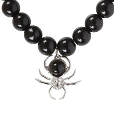 画像3: Spider Black Obsidian Beaded Bracelet / ブレスレット【GOTHIC HOMEWARE】 (3)