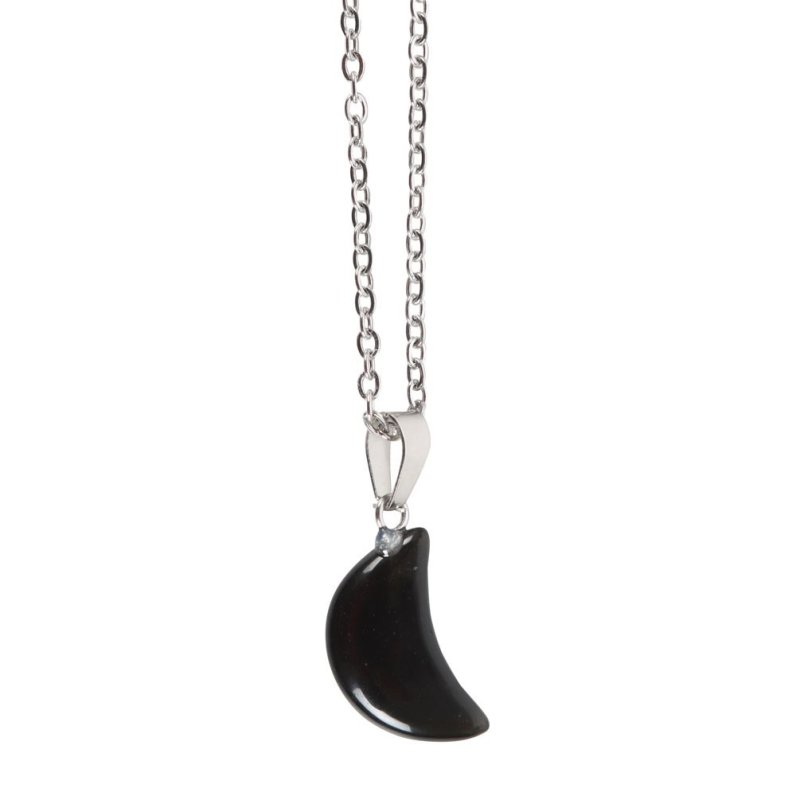 Black Obsidian Crystal Moon / 黒曜石 / ネックレス【GOTHIC HOMEWARE 