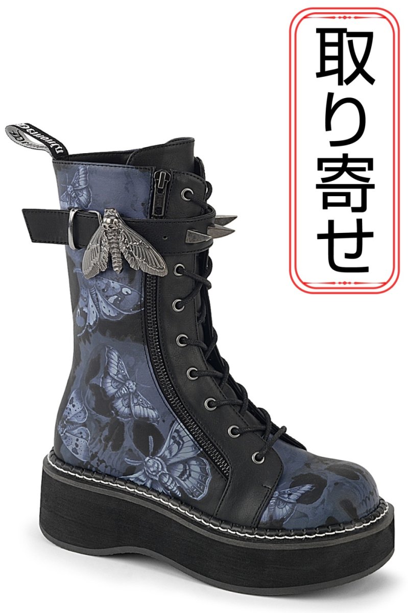 画像1: [取り寄せ]EMILY-352-PT / 蛾 / 厚底ブーツ【DEMONIA】 (1)