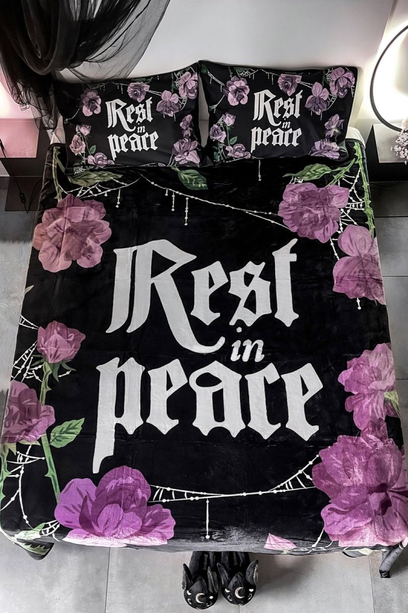 画像1: Grave Bloom Fleece Blanket / 闇に咲く花 / ブランケット【KILL STAR】 (1)