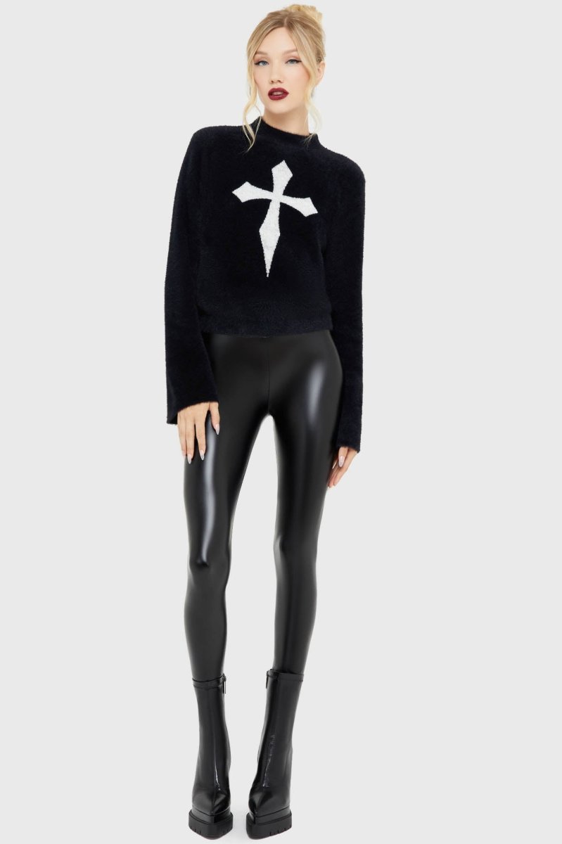 画像3: Dead Romantic Sweater / BLACK / 死のロマンス / ニットトップス【KILL STAR】 (3)