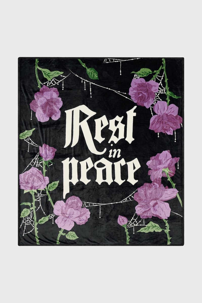 画像2: Grave Bloom Fleece Blanket / 闇に咲く花 / ブランケット【KILL STAR】 (2)