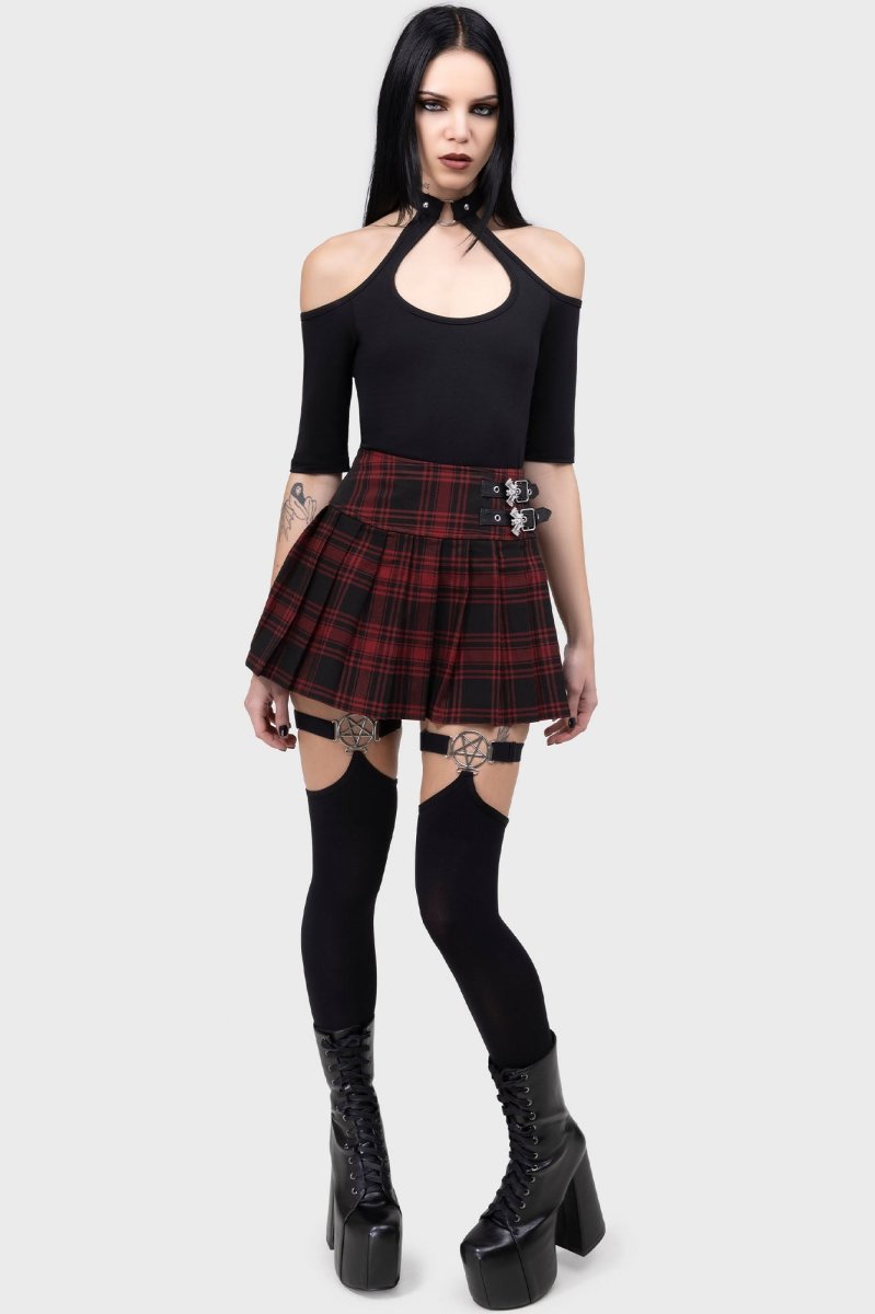 画像6: FIENDISH STOCKINGS / ガーター付きニーハイソックス【KILL STAR】 (6)