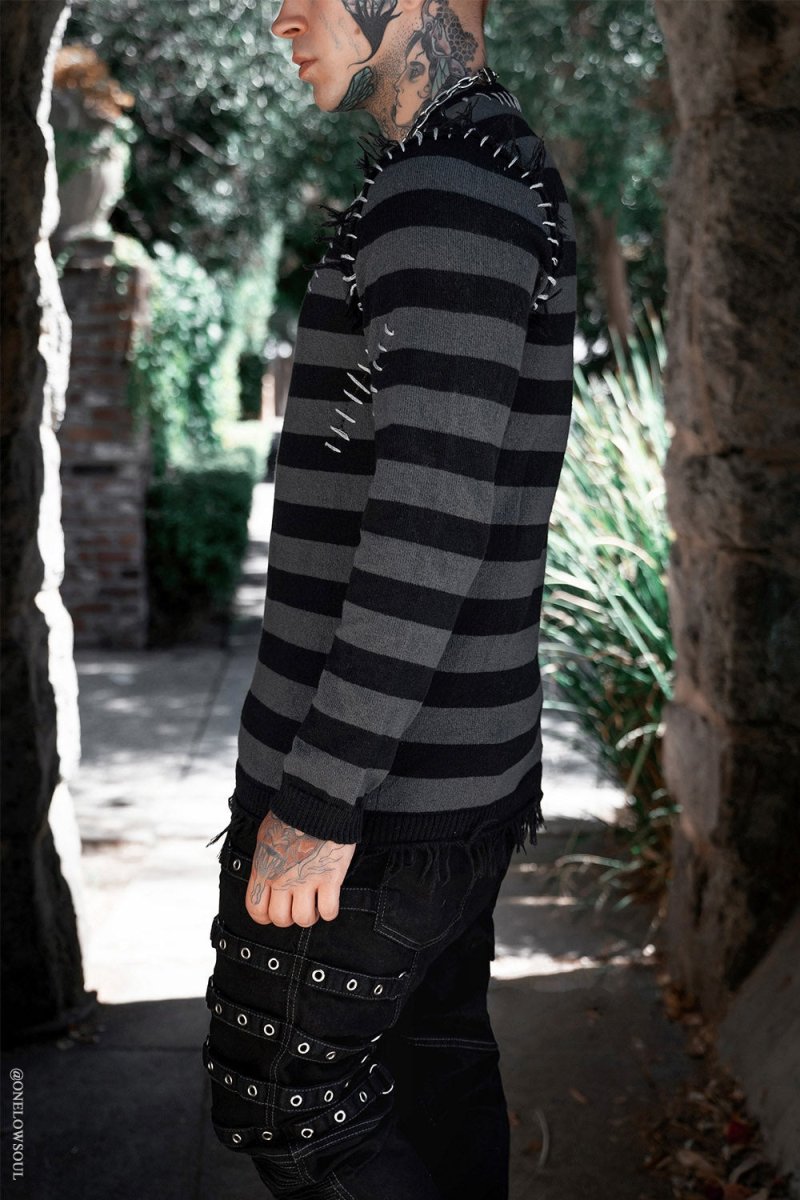 画像6: Autopsy Stitch Striped Sweater / 薄手ニット【VampireFreaks】 (6)