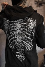 画像2: Bleeding Heart Skeleton Hoodie / 流血ハートスケルトン / ZIP パーカー【VampireFreaks】 (2)