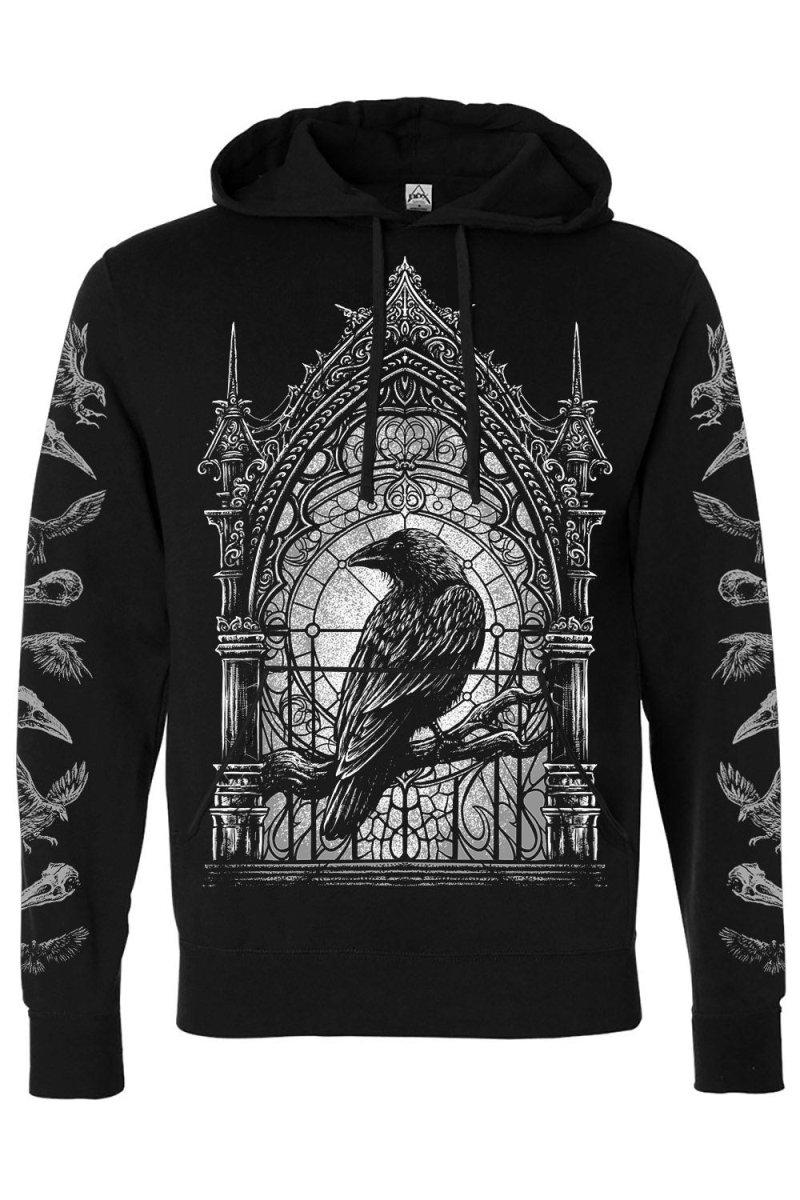 画像1: Cathedral Crow Hoodie / カラスと大聖堂  / パーカー【VampireFreaks】 (1)