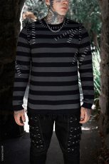 画像1: Autopsy Stitch Striped Sweater / 薄手ニット【VampireFreaks】 (1)