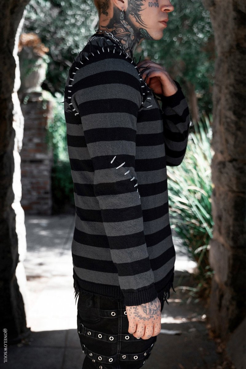 画像8: Autopsy Stitch Striped Sweater / 薄手ニット【VampireFreaks】 (8)
