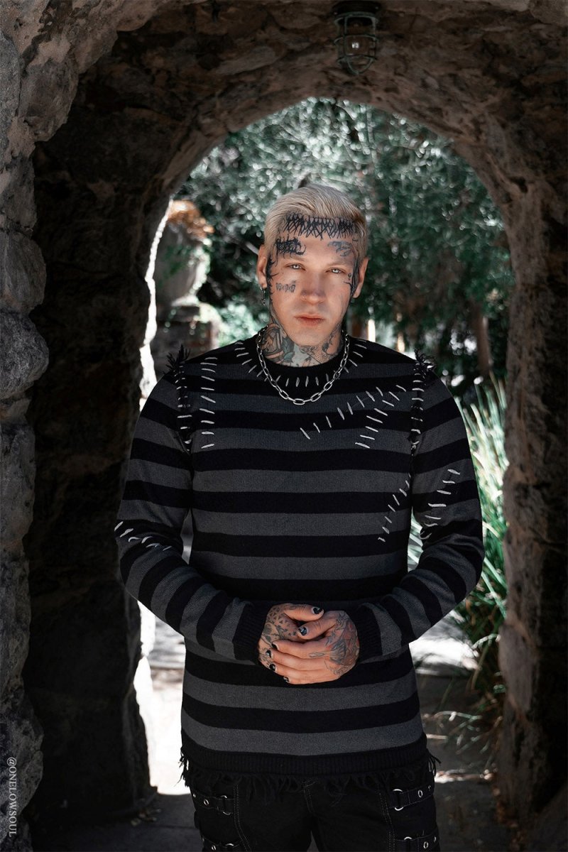 画像5: Autopsy Stitch Striped Sweater / 薄手ニット【VampireFreaks】 (5)